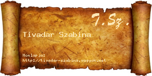 Tivadar Szabina névjegykártya